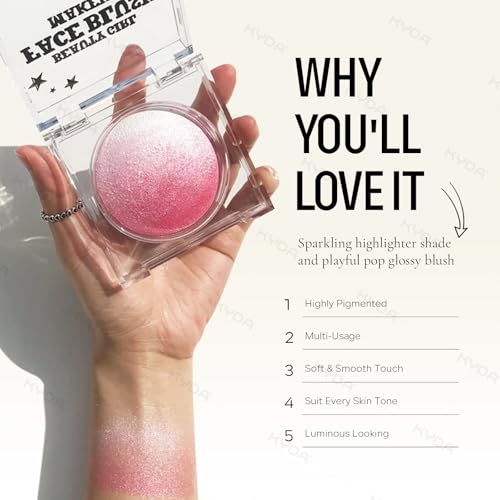KYDA Pink Baked Blush & Highlighter Powder, 0.53 oz