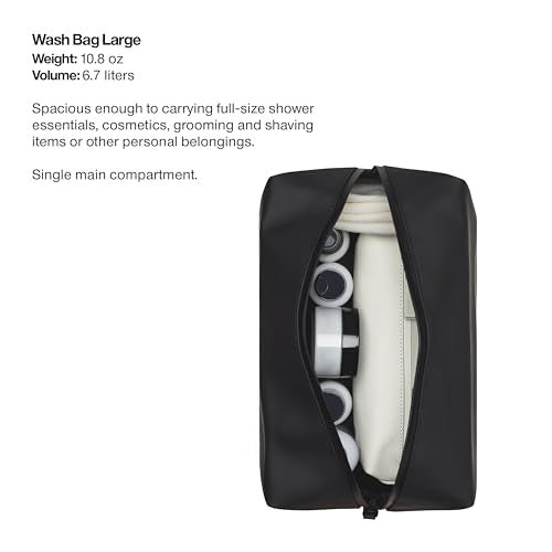 RAINS Wash bag large - Large Toiletry Bag for Men and Women - Wash bag for Travel (Black)