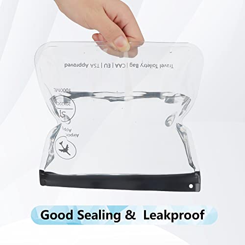 4-Pack Clear TSA Toiletry Bags Quart Size Leakproof Travel