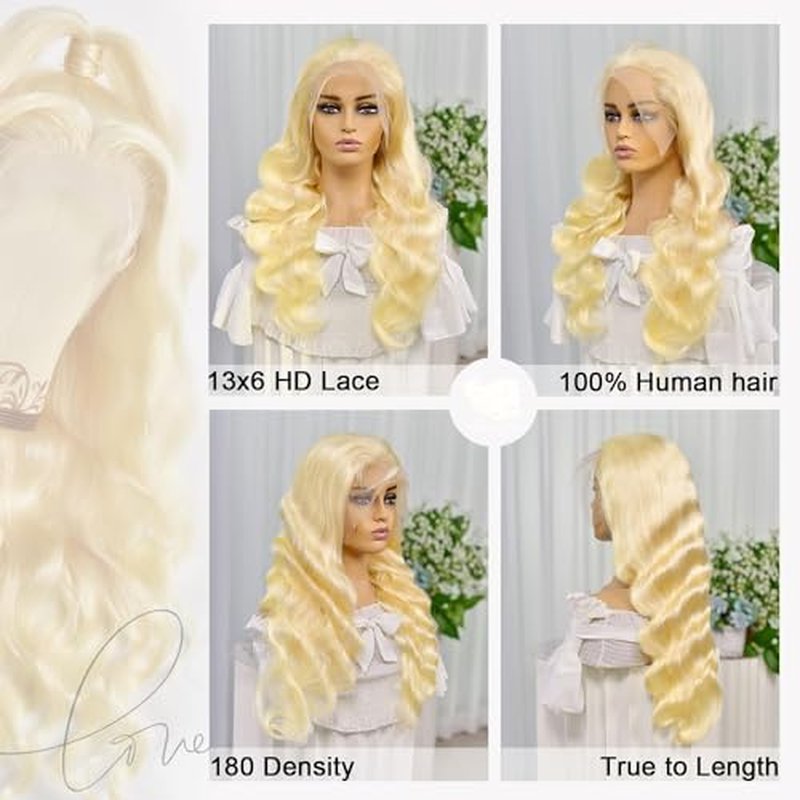 613 Blonde Lace Front Wig Human Hair 13x6 Body Wave 26 Inch