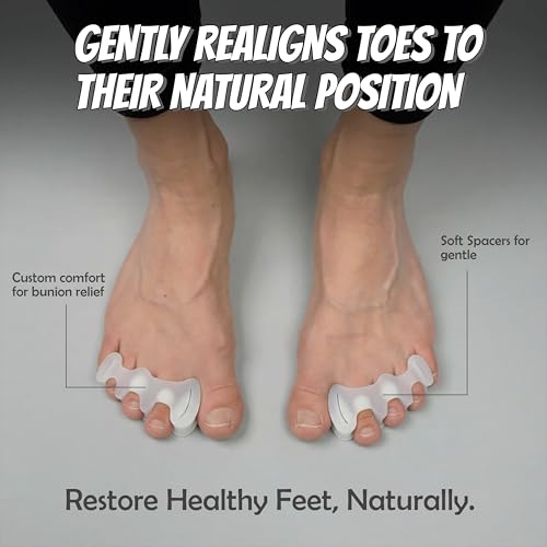 Firm Toe Spacers for Bunion Relief & Foot Alignment - Supports Foot Health