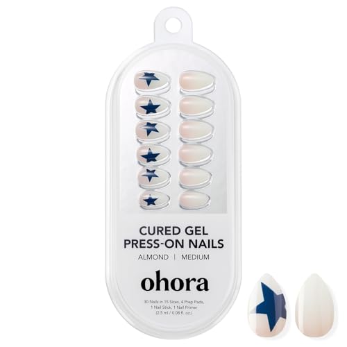 ohora Gel Press On Nails Medium Almond Rock Star - Salon Quality, No Damage