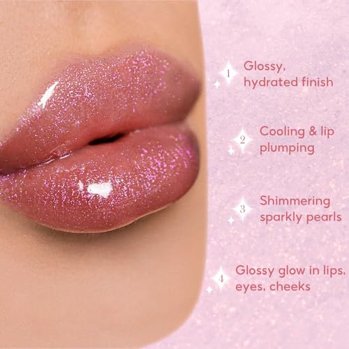 FelinWel Sparkly Lip Gloss - Moisturizing Shimmer, Nude Glow