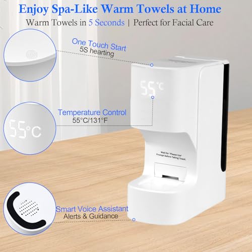 Hot Towel Warmer Machine with 20 Towels & Voice Alert