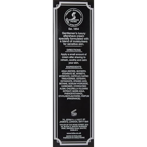 Taylor of Old Bond Street Jermyn Street Luxury Aftershave Cream for Sensitive Skin 75ml, 2.5 Ounce after shave lotion (06020-1)