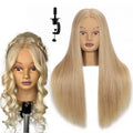 24" Human Hair Mannequin Head | 100% Real Hair Blonde