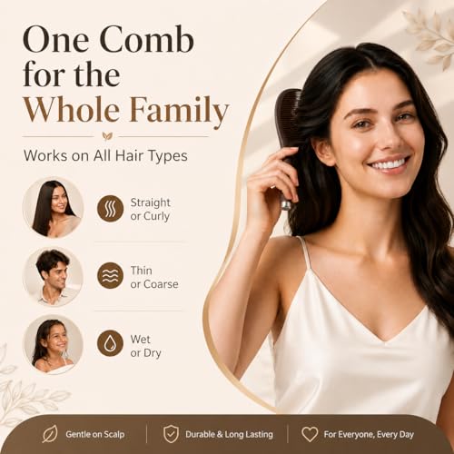 RHOS Fine Tooth Hair Comb for Styling & Detangling