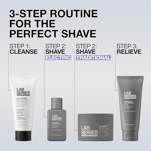 Lab Series Men's Grooming Cooling Shaving Cream with Menthol & Shea Butter- Hydrates & Protects Skin from Irritation - Skin Care for Men