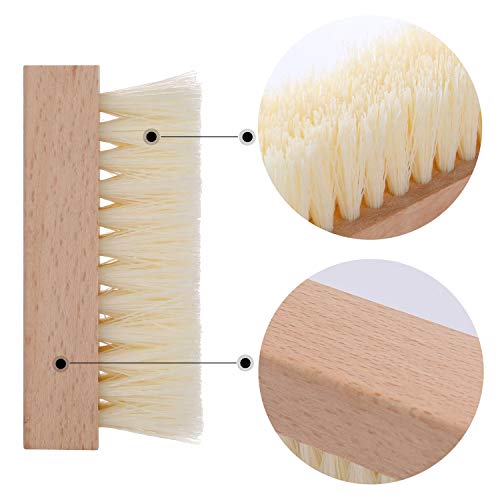 4 Pack Wooden Nail Brush Set - Non-Slip Fingernail Scrub Brushes
