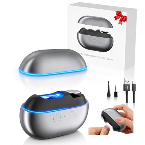 Electric Nail Clipper 4-in-1 with LED Light & Nail Collection