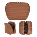 Waterproof Makeup Bag with Brush Holders & Compartments