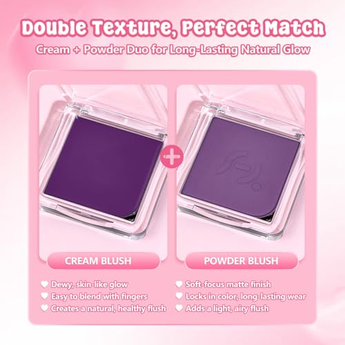 Purple Blush Duo - Cream & Powder, Violet Lavender