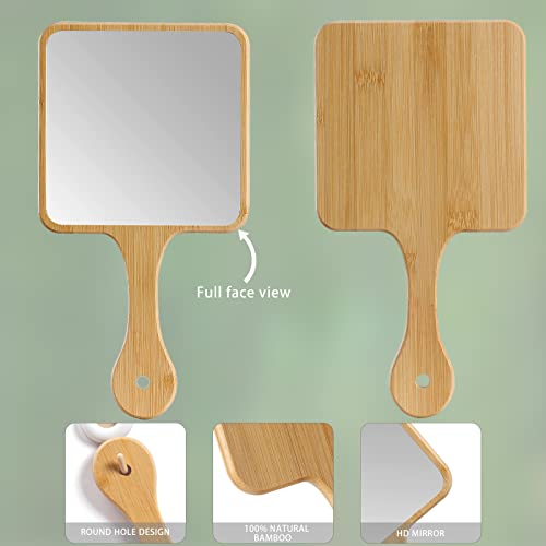 Bamboo Handheld Mirror with Handle - 6.3" x 11.8"