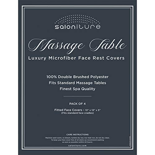 Saloniture 4-Pack Microfiber Massage Table Face Cradle Covers