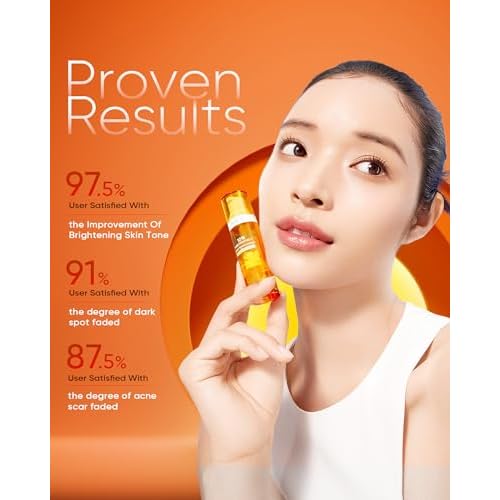 Dual-Chamber Fresh Vitamin C Brightening Serum for Face, 10% Pure Vit C Powder Serum, Dark Spot Corrector, Oxidation-Proof with UV Shield