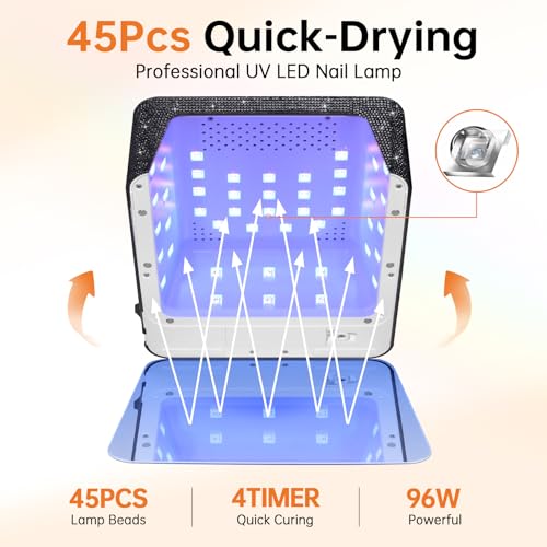 96W Cordless UV Nail Lamp with Auto Sensor