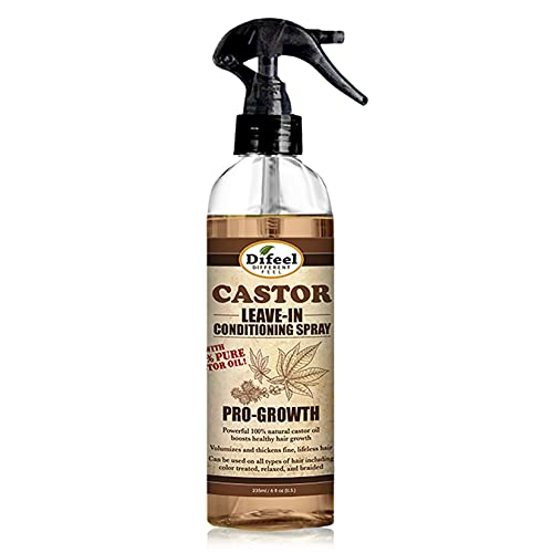 Difeel Pro Growth Leave in Conditioning Spray with 100% Natural Castor Oil 6 ounce