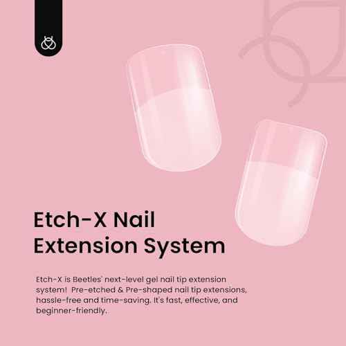 Beetles Gel Nail Tips 288 pcs Extra Short Square Nail Tips 12 Sizes Full Cover Gel Press On Nails Half Matte Acrylic Square Fake Nail Extension Set for Women Home DIY