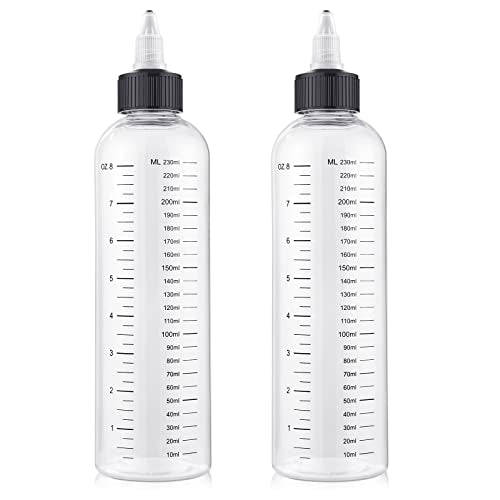 BESARME Hair Oil Applicator Bottles 8.5oz Dye Dispenser 2-Pack