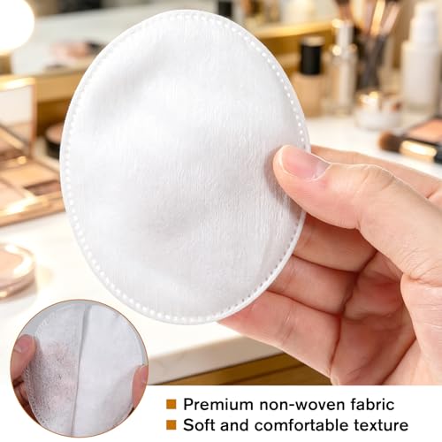 Large Oval Cotton Pads for Facial Cleansing & Makeup Removal, 100 Pack