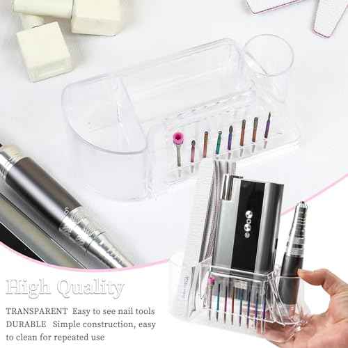 BQAN Nail Drill Holder Stand, 8 Holes for Nail Drill Bits Pro Nail Organizers and Storage for Nail Tech