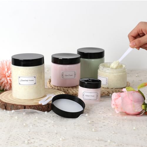 SZUAH 6 oz Plastic Containers with Lids 40Pack, Plastic Jars with Lids 6 oz, Empty Clear Slime Containers for Lotion, Cream, Body Butter, Makeup, Travel Storage(180ml, Set of 40)