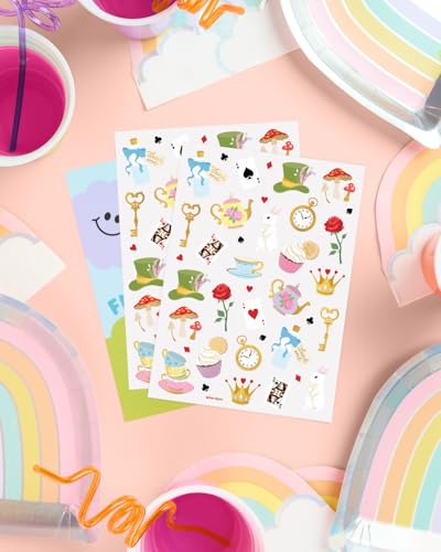 Tea Party Temporary Tattoos - 52 Gold Foil Designs