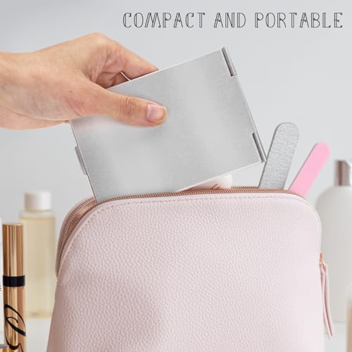G2PLUS 4.5x3 Inch Portable Folding Vanity Mirror - Slim Travel Makeup & Grooming Mirror
