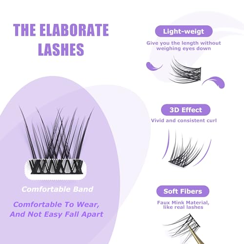 GAQQI Lash Clusters, Eyelash Clusters 120PCS C Curl Individual Lashes, Wispy Cluster Eyelash Extension 10-16mm Mixed Length, Natural Looking Cluster Lashes £¨GQ03, C Curl, 10-16mm)