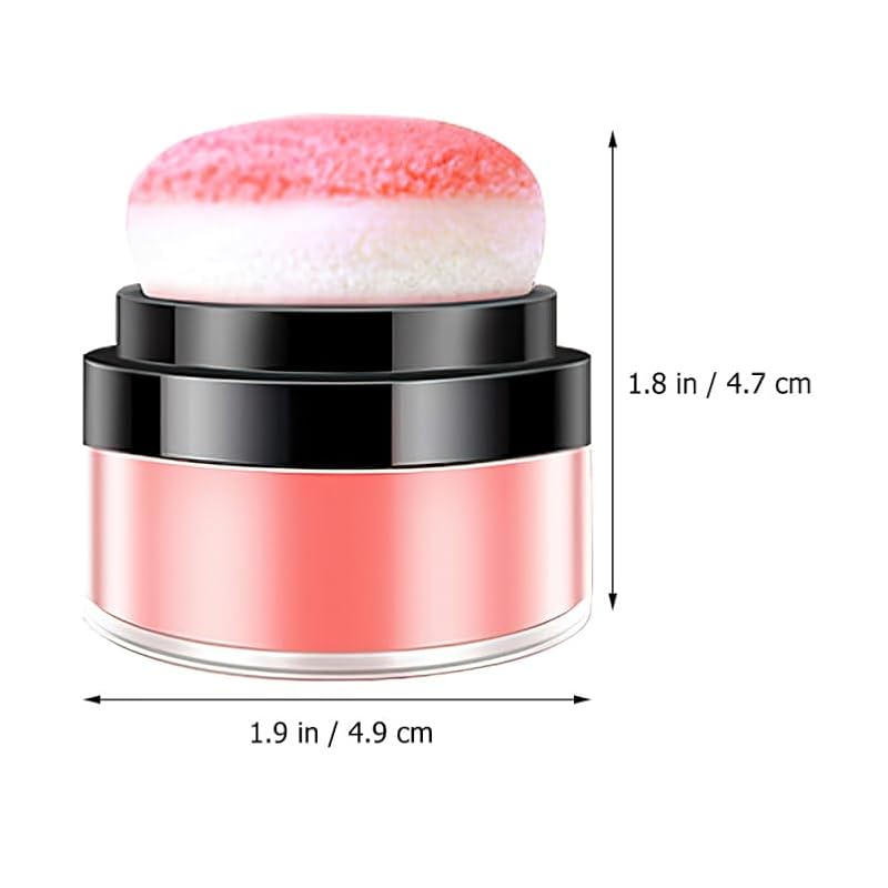 Loose Powder Blush with Puff - Coral Red Shimmer