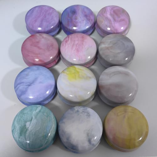 Lseaning Sweet Refillable Metal Tin Containers - 12pcs Decorative Balm & Lip Balm Jars