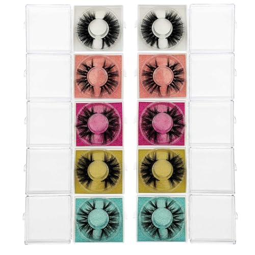 Mink Lashes Bulk Ninglash 10 Pack False Eyelashes, 20-22MM Real Mink EyeLashes, Thick HandMade Full Strip Lashes, Crueltyl Free Lash, 5D Mink Lashes Wholesale