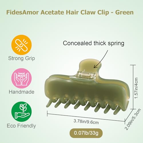 Large 3.8" Acetate Hair Claw Clips for Women – Strong Hold