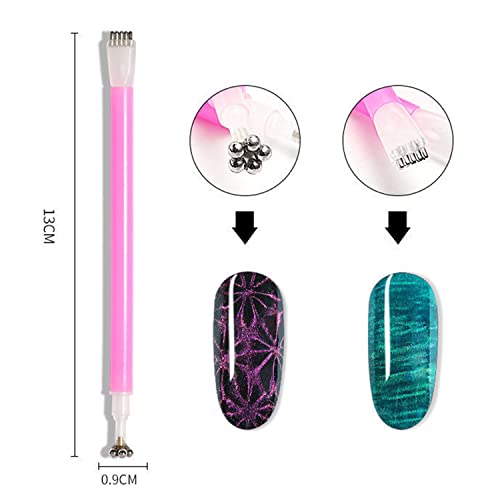 SILPECWEE 15Pcs Cat Eye Nail Magnet Set – Luxury Cat Eye Nail Tools Wand Magnetic Polish