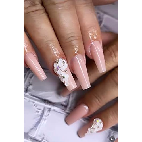 HaFLoNa- Set 24Pcs Blossoms - Enhance Your Artistic Projects with 3D Acrylic Flowers Handmade For Nail - Short & Medium Size | Exquisite Floral Accents for Crafts and Designs (Blossoms)