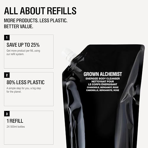 Grown Alchemist Invigorate Hand Wash Refill ? Liquid Hand Soap with Aloe, Sweet Orange, Cedarwood & Sage ? Gentle, Moisturizing Kitchen & Bathroom Soap, Natural Plant Based Gel Cleanser, 1L