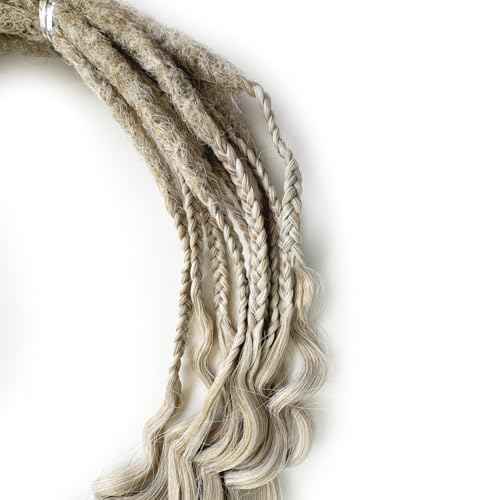 Curly Dreads with Box Braid Boho Style Dreads Synthetic Double Ended Dreadlock Extensions 26inches 10 Strands Thin Soft DE Dreadlock Extensions (T17/56)