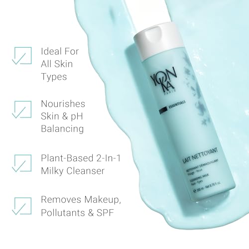 Yonka Lait Nettoyant Facial Cleanser, Gentle Milk Cleanser & Makeup Remover, Daily Plant Based Wash, Moisturize and Balance Skins pH, All Skin Types, Paraben-Free