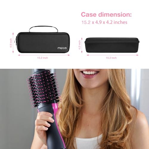 MOSISO Hard Travel Case Storage Bag Compatible with Revlon One-Step Hair Dryer Brush 1.0 & Plus 2.0, EVA Carrying Case Cover Protective Hard Shell Sleeve with Hot Air Brush Pouch, Black