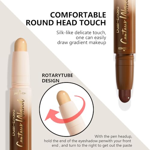 Dual-Ended Contour & Highlighter Stick - Waterproof Cream Makeup