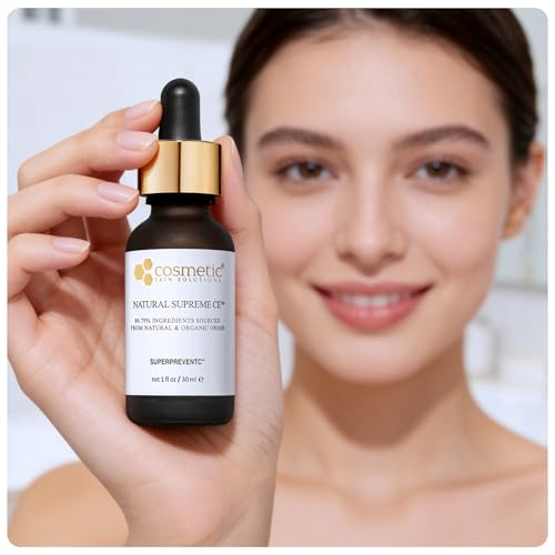 Natural Supreme CE ? 15% Vitamin C Face Serum with Vitamin E, Aloe Vera & Organic Extracts ? Hydrating and Firming Antioxidant Serum for Smooth, Radiant Looking Skin ? 1 fl oz