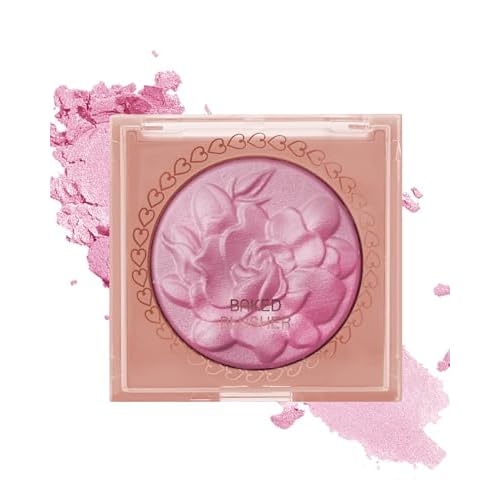Baked Powder Blush, Lightweight Shimmery Highlight Blusher for Cheeks, Silky Smooth and Blendable Powder Blush Palette, Long-lasting All-Day Face Enhancing Makeup Color, Makeup Gift for Women Girls-01