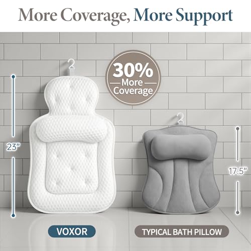 Bath Pillow for Tub with 54 Suction Cups & 3D Mesh
