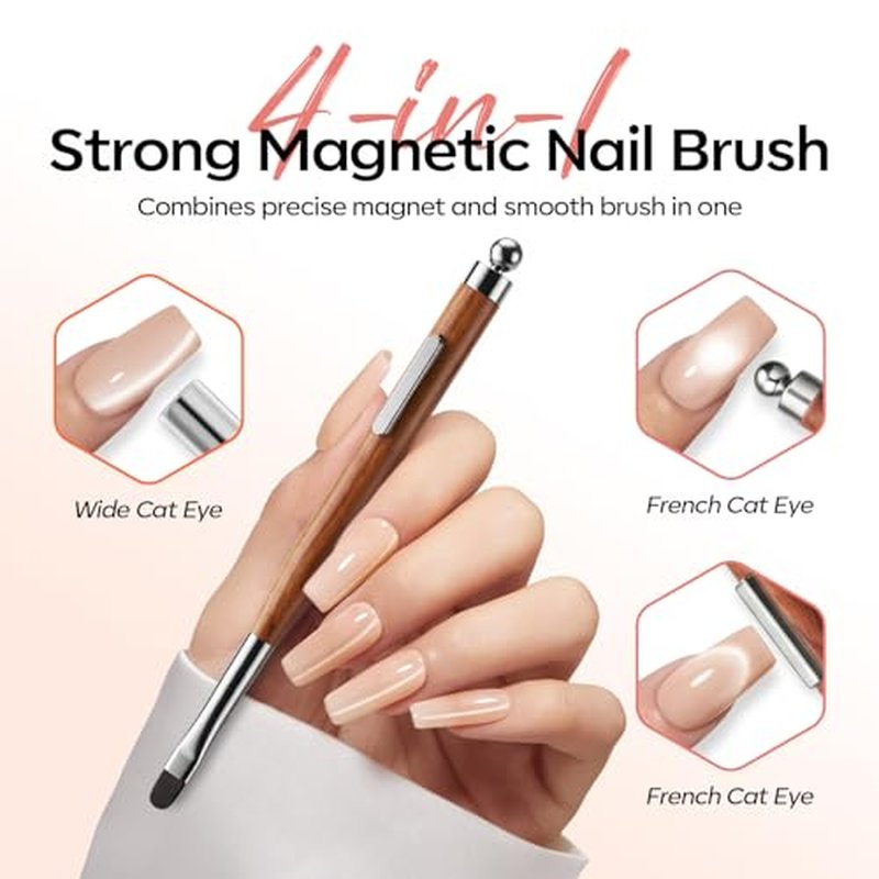 3-in-1 Cat Eye Nail Magnet with Acrylic Brush Set