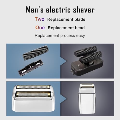 4 Pack Shaver Replacement Foil and Cutters compatible with BaBylissPRO Double FXFS2 Metal shaver foil replacement (Sliver-4PCS)