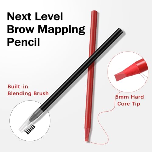Microblading Eyebrow Mapping Pencil Set - Red & White Permanent Makeup Tools