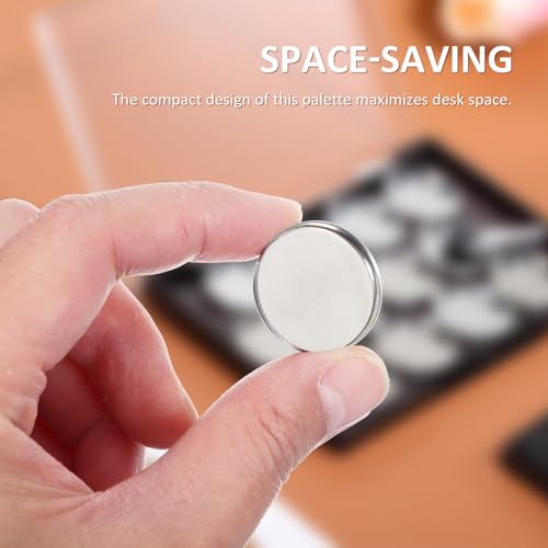 FRCOLOR Magnetic Eyeshadow Storage Box Compact Makeup Palette Organizer with Brush Holder Space-Saving Design for Home and Travel Use
