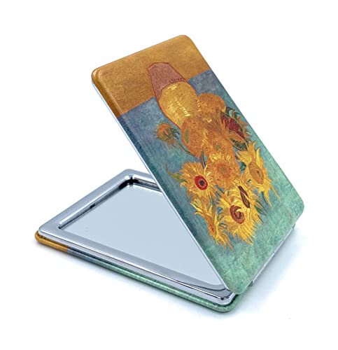 Compact Makeup Mirror with Van Gogh Sunflowers Design