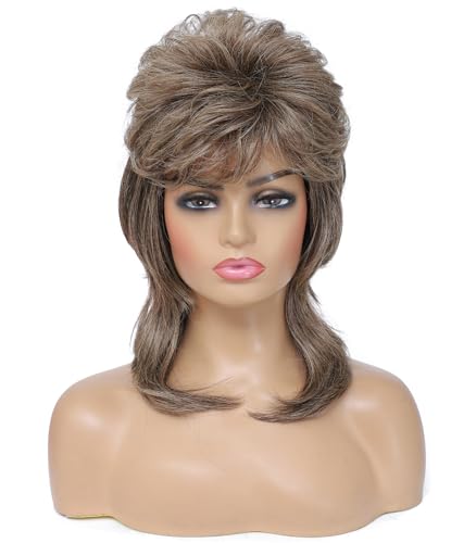 Mullet Wig for Women, Shoulder Length Layered Shag Synthetic