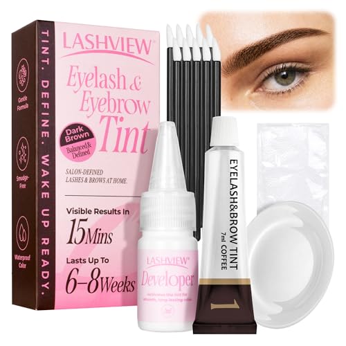 LASHVIEW Eyebrow & Eyelash Tint Kit, 15-Minute Professional Color